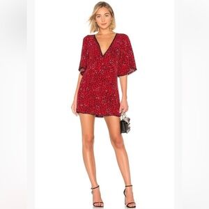 Lover and friends Jason Sahara Cheetah Party Preppy Flutter Mini Dress XS